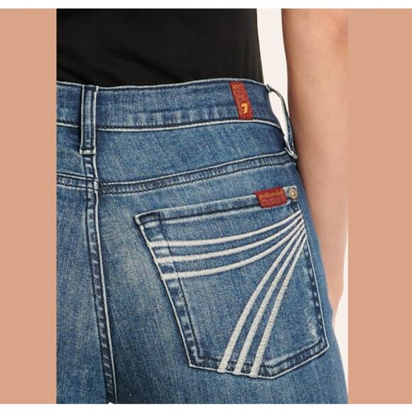 7 For All Mankind Dojo jeans in Lake Blue with white stitching size 25 - Picture 3 of 8